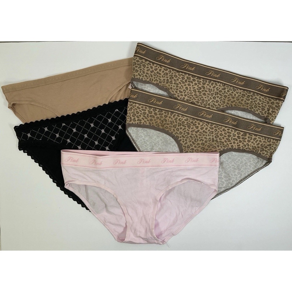 NWT Lot 5 Pairs PINK & Victoria's Secret Hip Hugger & Bikini Panties - Medium